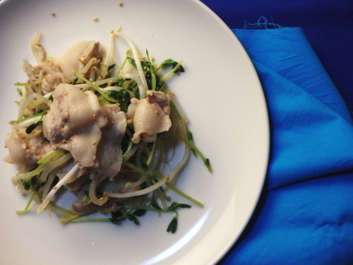 63.もやしと豆苗の豚しゃぶサラダ