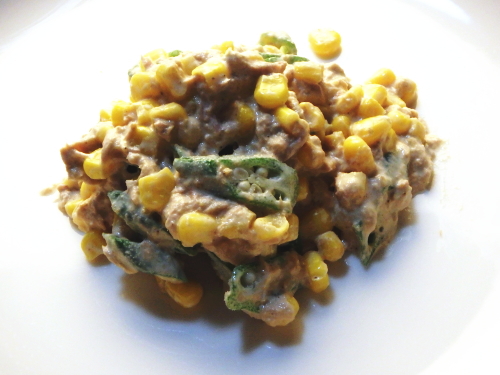 66.オクラとマヨコーンサラダ