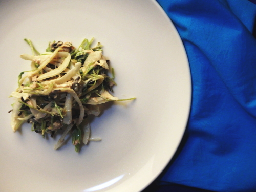 67.ツナと豆苗の塩昆布マヨ和え