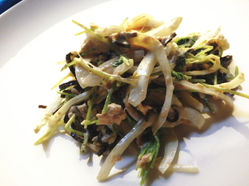 67.ツナと豆苗の塩昆布マヨ和え