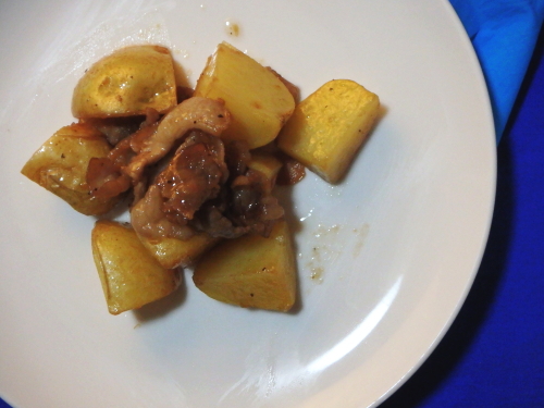 73.じゃがいもと豚肉のガーリック炒め