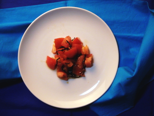 76.トマトと塩昆布の簡単サラダ