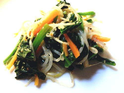 96.もやしと人参とほうれん草の