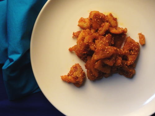 97.れんこんの韓国風甘辛揚げ