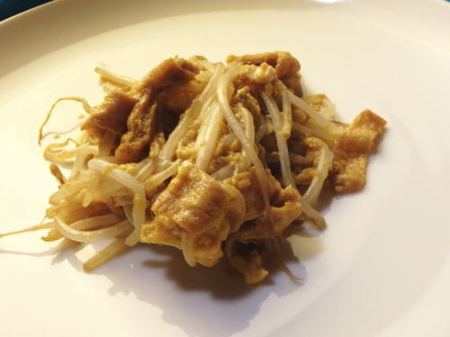 128.油揚げともやしの卵とじ