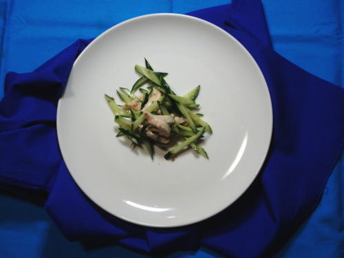 190.鶏ささみときゅうりの梅肉和え