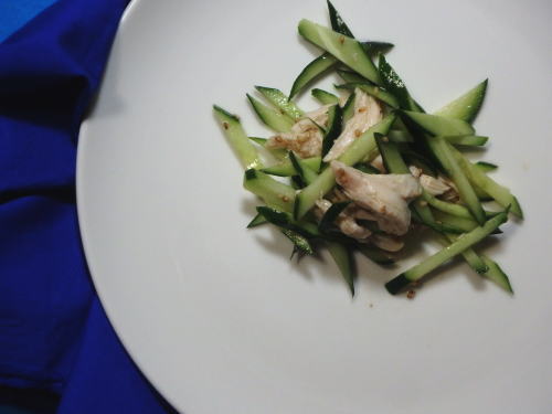 190.鶏ささみときゅうりの梅肉和え