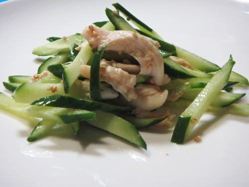 190.鶏ささみときゅうりの梅肉和え