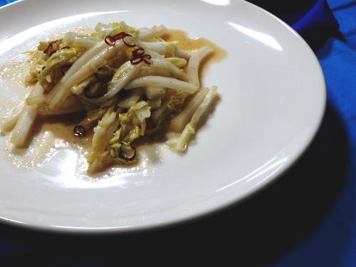 193.白菜大量消費　白菜のペペロンチーノ風