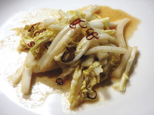 193.白菜大量消費　白菜のペペロンチーノ風