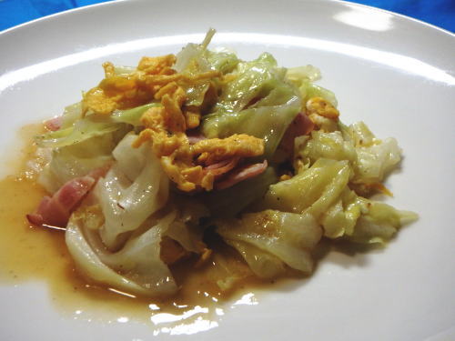 194.さっと一品！キャベ玉ベーコンコンソメバター炒め