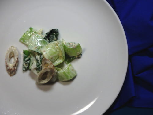 241.レンジで簡単　チンゲン菜とちくわのマヨサラダ