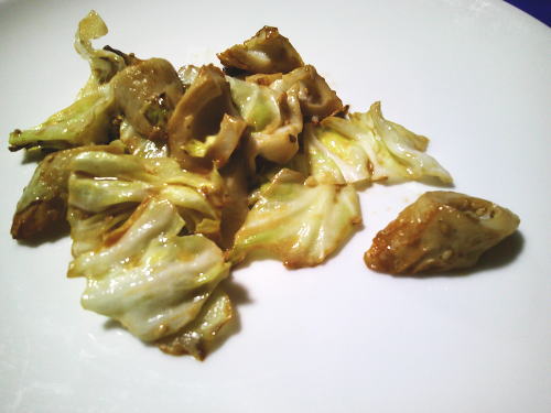 264.キャベツとちくわのオイマヨ炒め