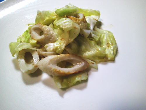 269.お酢でさっぱり　ちくわとキャベツのごま酢和え