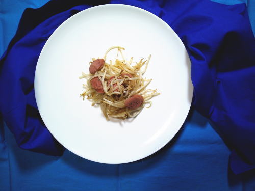 272.すぐ作れる　ウインナーともやしのオイスター炒め