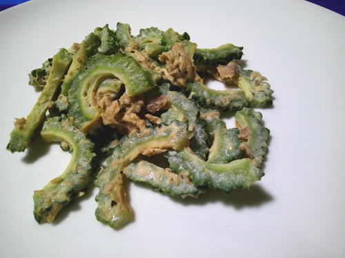 280.苦さ控えめ　ゴーヤとツナのマヨネーズ炒め