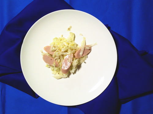 288.魚肉ソーセージとキャベツのマスタードサラダ