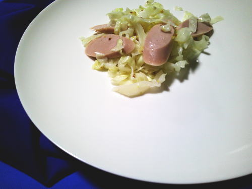 288.魚肉ソーセージとキャベツのマスタードサラダ