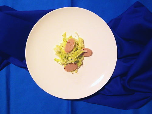 291.魚肉ソーセージとキャベツのマスタードサラダ