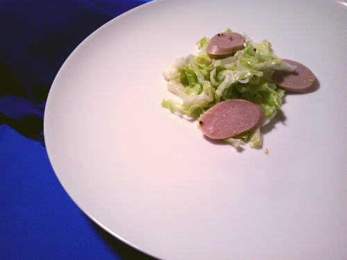 291.魚肉ソーセージとキャベツのマスタードサラダ