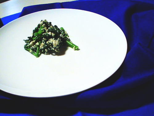 313.絹ごし豆腐で春菊の白和え
