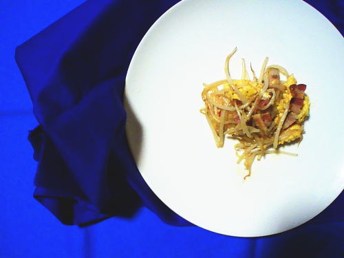 330.もやしとベーコンのピリ辛中華風炒め