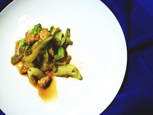 332.キャベツと豚ひき肉のカレー炒め