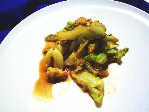 332.キャベツと豚ひき肉のカレー炒め