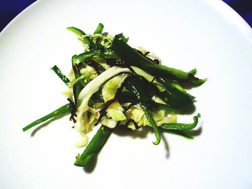 333.キャベツとピーマンの塩こんぶ和え