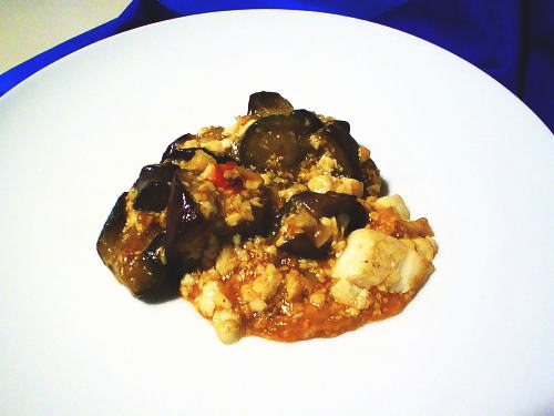 334.豆腐そぼろの麻婆ナス