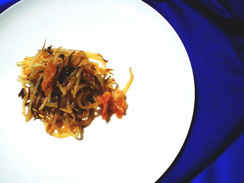 338.もやしとキムチの塩昆布和え