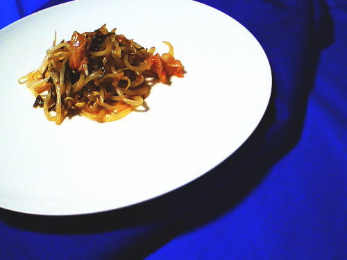 338.もやしとキムチの塩昆布和え