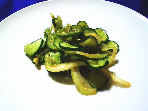 343.きゅうりとセロリの胡麻和え