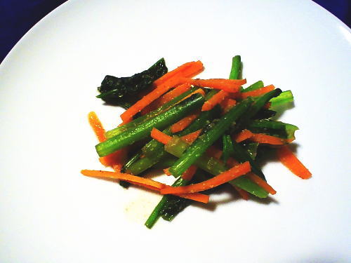 354.小松菜とにんじんのごま和え