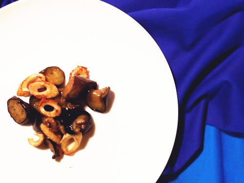 383.ナスとちくわのオイスター炒め