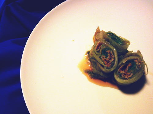 385.まるごとペロリと食べられる！レタスのロールおひたし