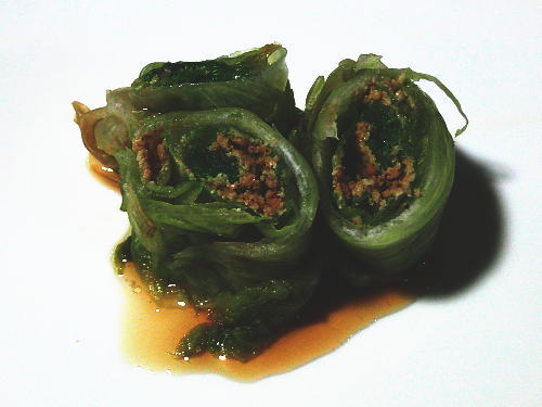 385.まるごとペロリと食べられる！レタスのロールおひたし