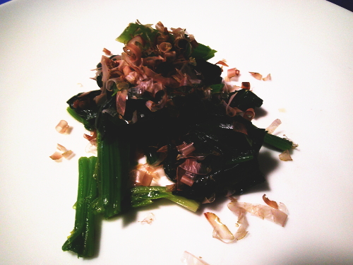 395.ゆず胡椒で小松菜のお浸し