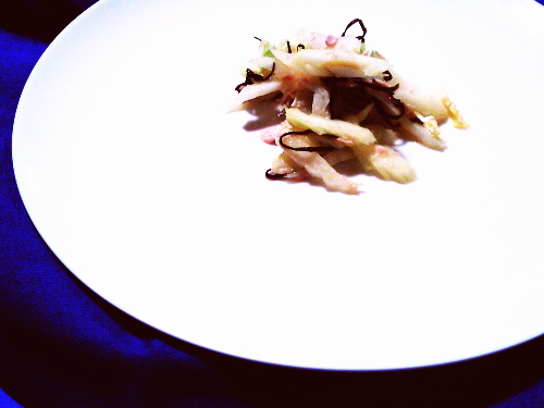 396.セロリとツナの塩昆布和え