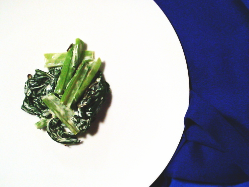 401.簡単副菜　小松菜のマヨ塩昆布和え