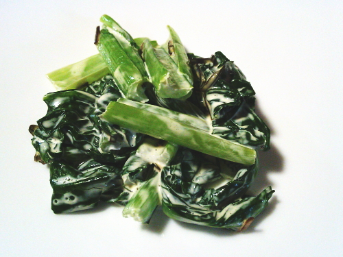 401.簡単副菜　小松菜のマヨ塩昆布和え