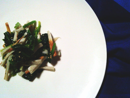 404.すぐ一品!ちくわとほうれん草のナムル