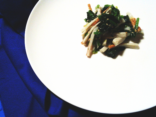 404.すぐ一品!ちくわとほうれん草のナムル