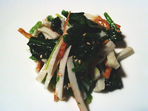 404.すぐ一品!ちくわとほうれん草のナムル