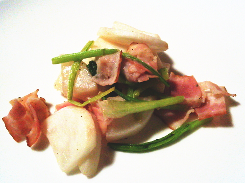 407.簡単お手軽カブとベーコンのコンソメ炒め