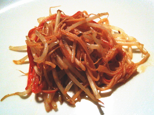 408.簡単もやしとカニカマの激辛和え