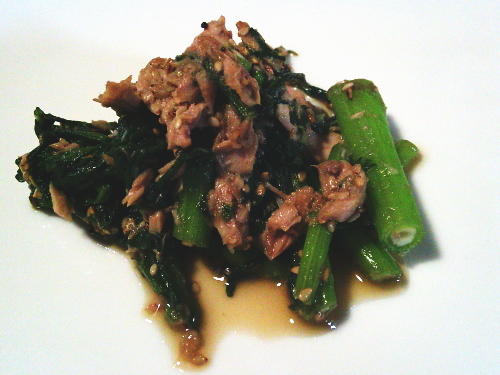 414.ツナと春菊のごま和え