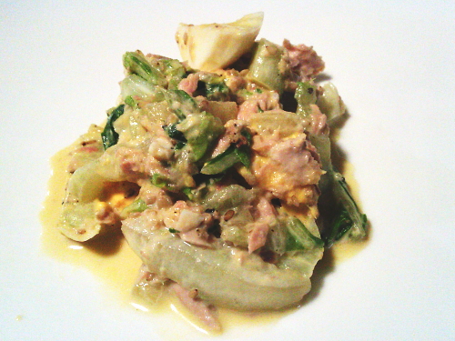 418.ポリ袋で簡単！『白菜とツナのコクうま卵サラダ』