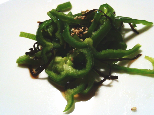 420.無限おつまみピーマンの塩昆布和え