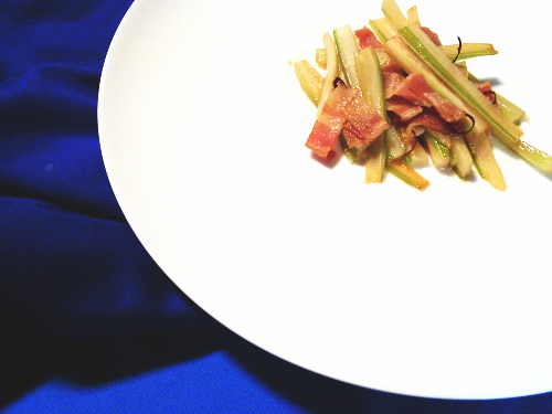 427.ささっとひと品！　セロリとベーコンのきんぴら